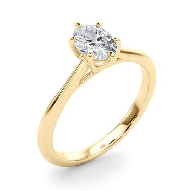 Solitaire Oval Engagement Ring – Oval Lab Diamond Engagement Ring in 18K Gold | Just Brilliant – view 8