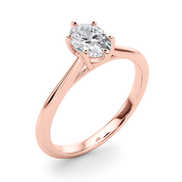 Solitaire Oval Engagement Ring – Oval Lab Diamond Engagement Ring in 18K Gold | Just Brilliant – view 12
