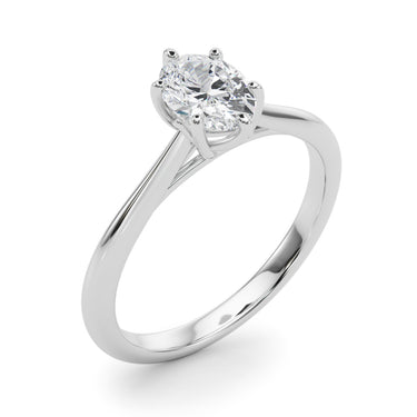 Solitaire Oval Engagement Ring – Oval Lab Diamond Engagement Ring in 18K Gold | Just Brilliant – lifestyle view