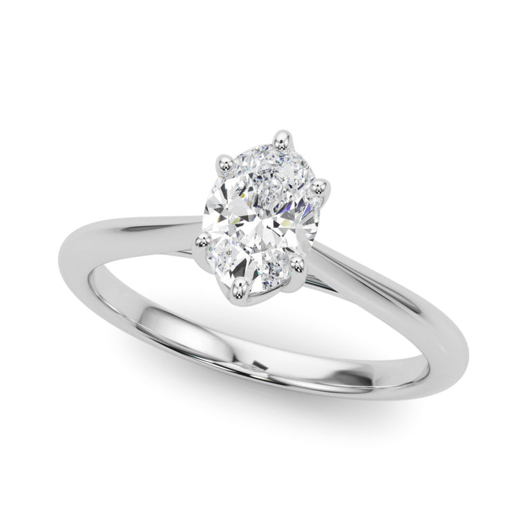 Solitaire Oval Engagement Ring – Oval Lab Diamond Engagement Ring in 18K Gold | Just Brilliant