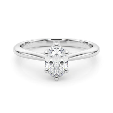 Solitaire Oval Engagement Ring – Oval Lab Diamond Engagement Ring in 18K Gold | Just Brilliant – close-up view