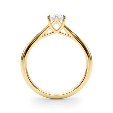 Solitaire Oval Engagement Ring – Oval Lab Diamond Engagement Ring in 18K Gold | Just Brilliant – angle view