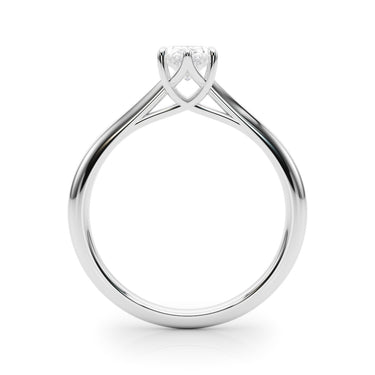 Solitaire Oval Engagement Ring – Oval Lab Diamond Engagement Ring in 18K Gold | Just Brilliant – detail view