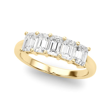 5-Stone Emerald Cut Wedding Bands – Emerald Cut Emerald Wedding Band in 18K Gold | Just Brilliant – side view