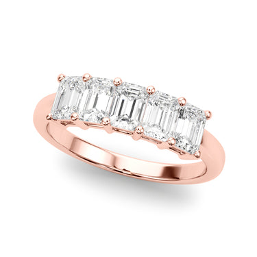 5-Stone Emerald Cut Wedding Bands – Emerald Cut Emerald Wedding Band in 18K Gold | Just Brilliant – view 9