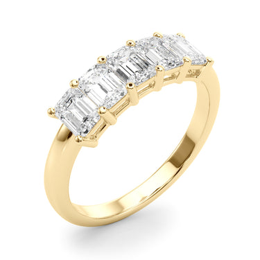 5-Stone Emerald Cut Wedding Bands – Emerald Cut Emerald Wedding Band in 18K Gold | Just Brilliant – view 8