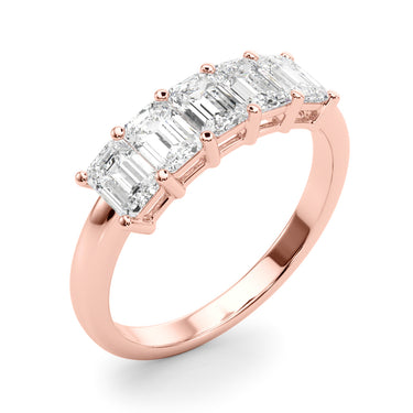 5-Stone Emerald Cut Wedding Bands – Emerald Cut Emerald Wedding Band in 18K Gold | Just Brilliant – view 12