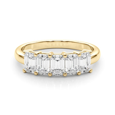 5-Stone Emerald Cut Wedding Bands – Emerald Cut Emerald Wedding Band in 18K Gold | Just Brilliant – view 7