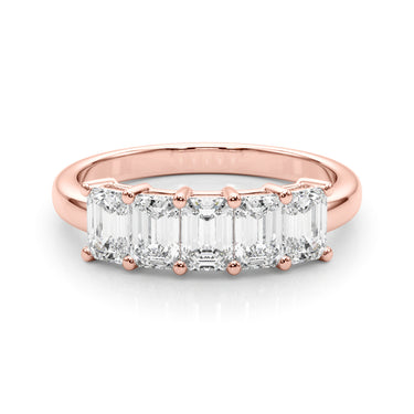 5-Stone Emerald Cut Wedding Bands – Emerald Cut Emerald Wedding Band in 18K Gold | Just Brilliant – view 11
