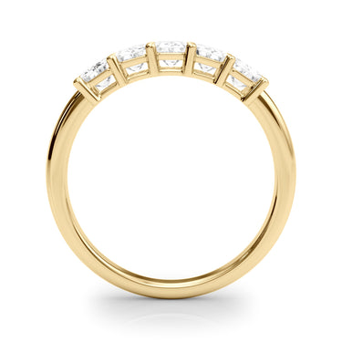 5-Stone Emerald Cut Wedding Bands – Emerald Cut Emerald Wedding Band in 18K Gold | Just Brilliant – angle view