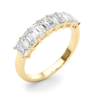 7-Stone Emerald Cut Wedding Band – Emerald Cut Emerald Wedding Band in 18K Gold | Just Brilliant – view 8