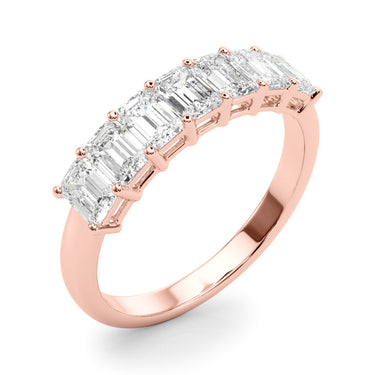 7-Stone Emerald Cut Wedding Band – Emerald Cut Emerald Wedding Band in 18K Gold | Just Brilliant – view 12