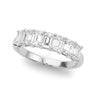 7-Stone Emerald Cut Wedding Band – Emerald Cut Emerald & Lab Diamond Wedding Band in 18K Gold | Just Brilliant