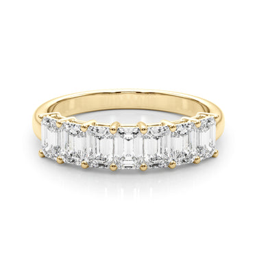 7-Stone Emerald Cut Wedding Band – Emerald Cut Emerald Wedding Band in 18K Gold | Just Brilliant – view 7