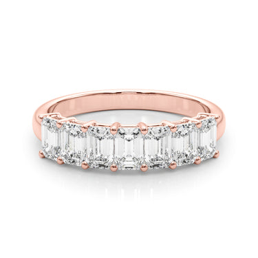 7-Stone Emerald Cut Wedding Band – Emerald Cut Emerald Wedding Band in 18K Gold | Just Brilliant – view 11