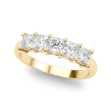 5-Stone Princess Cut Wedding Band – Princess Cut Lab Diamond Wedding Band in 18K Gold | Just Brilliant – side view