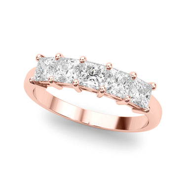 5-Stone Princess Cut Wedding Band – Princess Cut Lab Diamond Wedding Band in 18K Gold | Just Brilliant – view 9