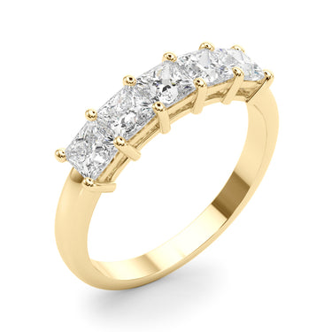 5-Stone Princess Cut Wedding Band – Princess Cut Lab Diamond Wedding Band in 18K Gold | Just Brilliant – view 8