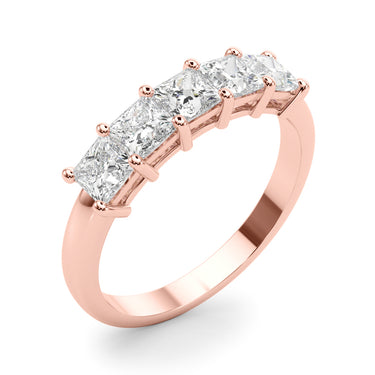 5-Stone Princess Cut Wedding Band – Princess Cut Lab Diamond Wedding Band in 18K Gold | Just Brilliant – view 12