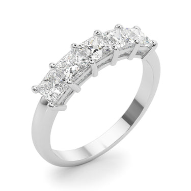 5-Stone Princess Cut Wedding Band – Princess Cut Lab Diamond Wedding Band in 18K Gold | Just Brilliant – lifestyle view
