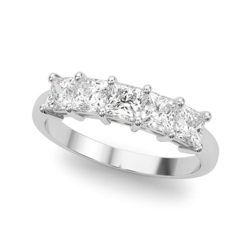 5-Stone Princess Cut Wedding Band