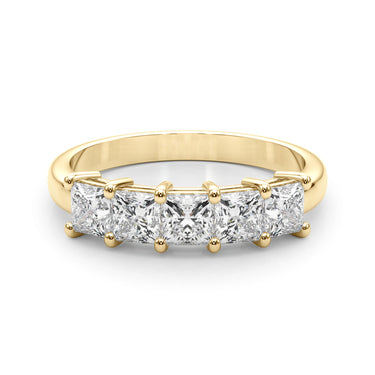 5-Stone Princess Cut Wedding Band – Princess Cut Lab Diamond Wedding Band in 18K Gold | Just Brilliant – view 7