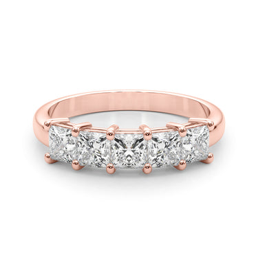 5-Stone Princess Cut Wedding Band – Princess Cut Lab Diamond Wedding Band in 18K Gold | Just Brilliant – view 11