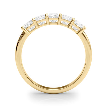 5-Stone Princess Cut Wedding Band – Princess Cut Lab Diamond Wedding Band in 18K Gold | Just Brilliant – angle view