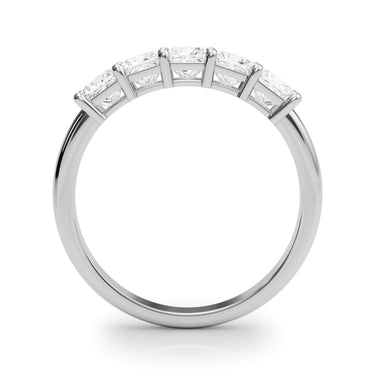 5-Stone Princess Cut Wedding Band – Princess Cut Lab Diamond Wedding Band in 18K Gold | Just Brilliant – detail view