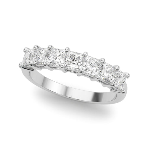 Shared Prong Princess Cut Wedding Bands