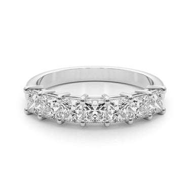 Shared Prong Princess Cut Wedding Bands – Princess Cut Lab Diamond Wedding Band in 18K Gold | Just Brilliant – close-up view