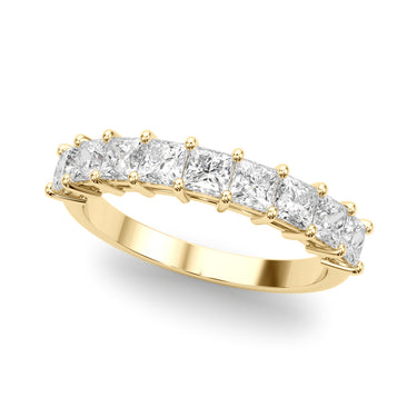 9-Stone Princess Cut Wedding Band – Princess Cut Lab Diamond Wedding Band in 18K Gold | Just Brilliant – side view