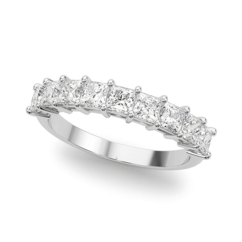 9-Stone Princess Cut Wedding Band – Princess Cut Lab Diamond Wedding Band in 18K Gold | Just Brilliant