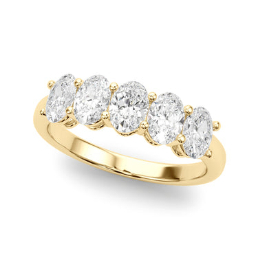 Shared Prong Oval Shape Wedding Band – Oval Lab Diamond Wedding Band in 18K Gold | Just Brilliant – side view
