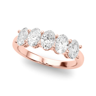 Shared Prong Oval Shape Wedding Band – Oval Lab Diamond Wedding Band in 18K Gold | Just Brilliant – view 9
