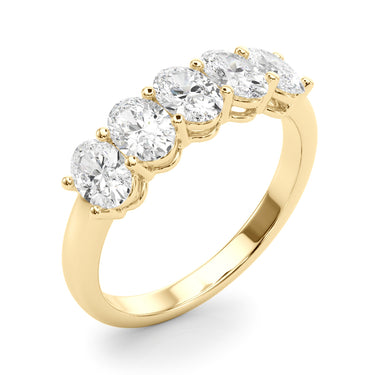 Shared Prong Oval Shape Wedding Band – Oval Lab Diamond Wedding Band in 18K Gold | Just Brilliant – view 8