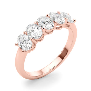 Shared Prong Oval Shape Wedding Band – Oval Lab Diamond Wedding Band in 18K Gold | Just Brilliant – view 12