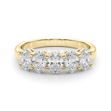 Shared Prong Oval Shape Wedding Band – Oval Lab Diamond Wedding Band in 18K Gold | Just Brilliant – view 7