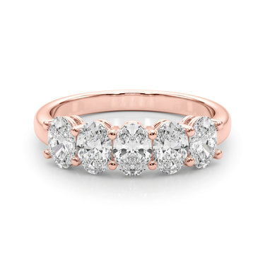 Shared Prong Oval Shape Wedding Band – Oval Lab Diamond Wedding Band in 18K Gold | Just Brilliant – view 11
