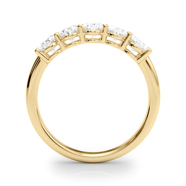 Shared Prong Oval Shape Wedding Band – Oval Lab Diamond Wedding Band in 18K Gold | Just Brilliant – angle view