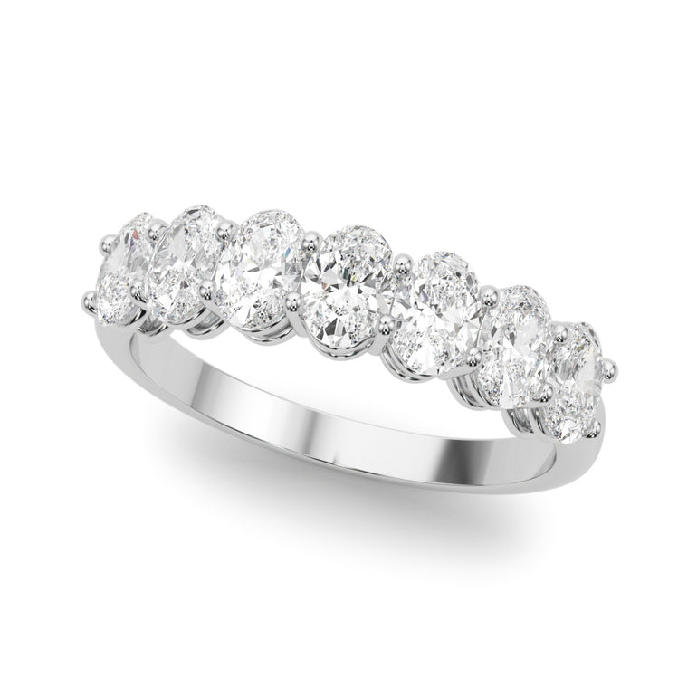 7-Stone Oval Shared Prong Band – Oval Lab Diamond Band in 18K Gold | Just Brilliant