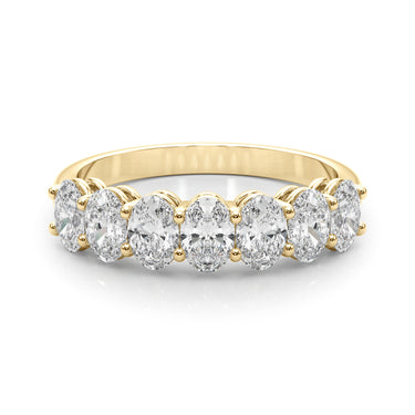 7-Stone Oval Shared Prong Band – Oval Lab Diamond Band in 18K Gold | Just Brilliant – view 7