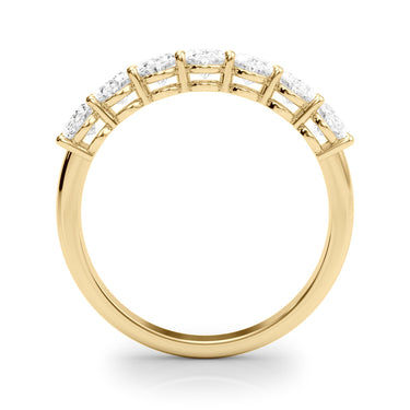 7-Stone Oval Shared Prong Band – Oval Lab Diamond Band in 18K Gold | Just Brilliant – angle view