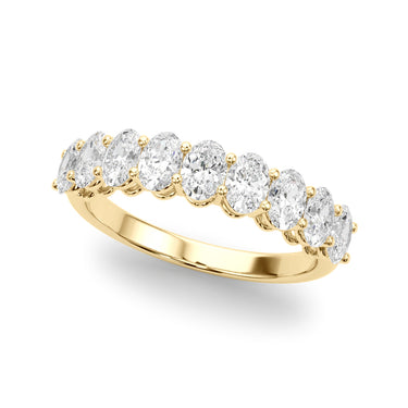 9-Stone Shared Prong Oval Wedding Band – Oval Lab Diamond Wedding Band in 18K Gold | Just Brilliant – side view