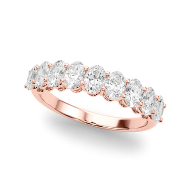 9-Stone Shared Prong Oval Wedding Band – Oval Lab Diamond Wedding Band in 18K Gold | Just Brilliant – view 9