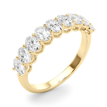9-Stone Shared Prong Oval Wedding Band – Oval Lab Diamond Wedding Band in 18K Gold | Just Brilliant – view 8