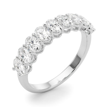 9-Stone Shared Prong Oval Wedding Band – Oval Lab Diamond Wedding Band in 18K Gold | Just Brilliant – lifestyle view