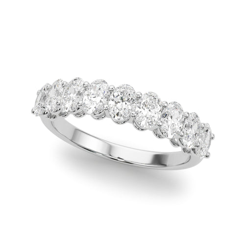 9-Stone Shared Prong Oval Wedding Band