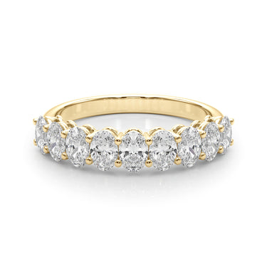 9-Stone Shared Prong Oval Wedding Band – Oval Lab Diamond Wedding Band in 18K Gold | Just Brilliant – view 7