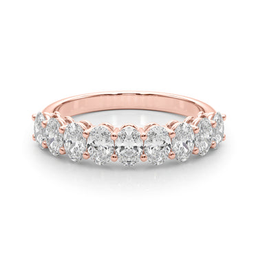9-Stone Shared Prong Oval Wedding Band – Oval Lab Diamond Wedding Band in 18K Gold | Just Brilliant – view 11